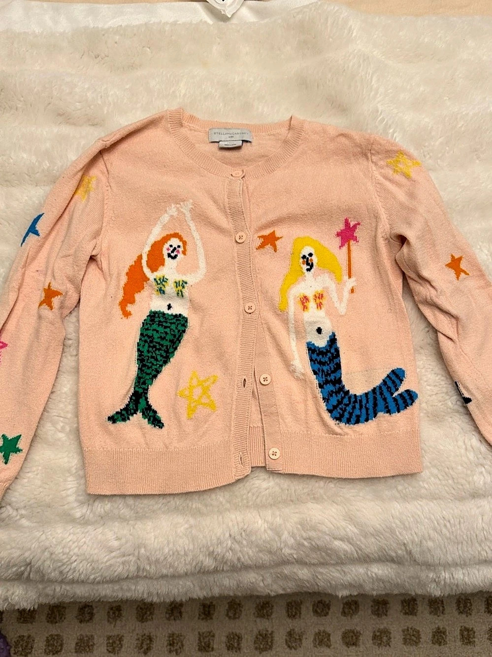 Stella McCartney Girls Mermaid Cardigan Pink Size 6
